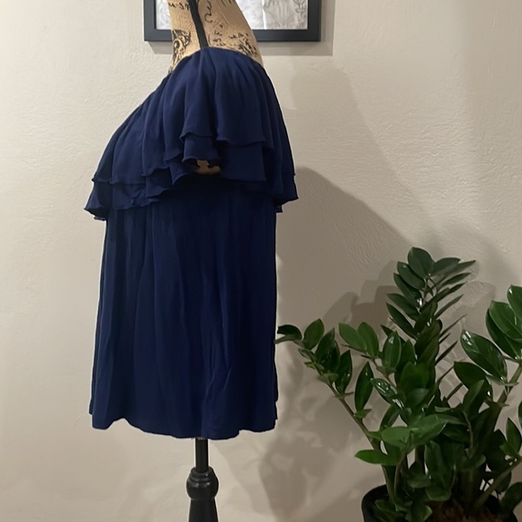 Blue Double Ruffle Top - Picture 4 of 8